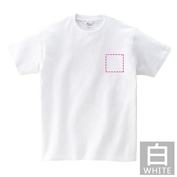 コットンTシャツ / ヘビーウェイトTシャツ(白) キッズサイズ / 胸ワンポイントプリント