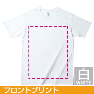 コットンTシャツ ジャパンフィットTシャツ(メンズ/白) ビッグサイズ フロントプリント
