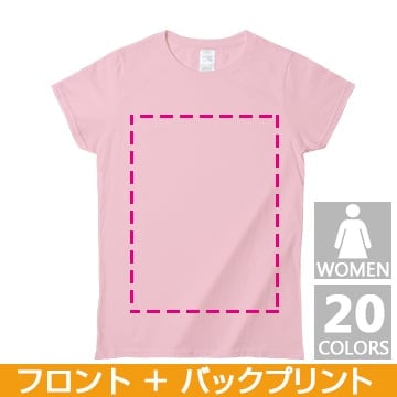 コットンTシャツ ジャパンフィットTシャツ(レディス/カラー) レギュラーサイズ フロント＆バックプリント