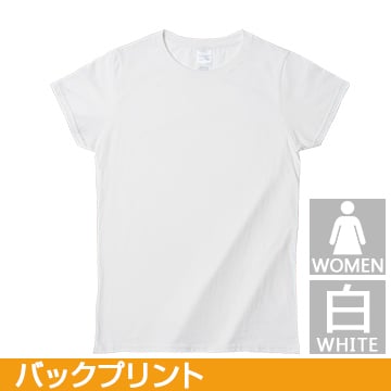 コットンTシャツ ジャパンフィットTシャツ(レディス/白) レギュラーサイズ バックプリント