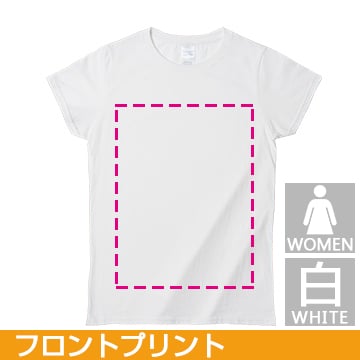 コットンTシャツ ジャパンフィットTシャツ(レディス/白) レギュラーサイズ フロントプリント